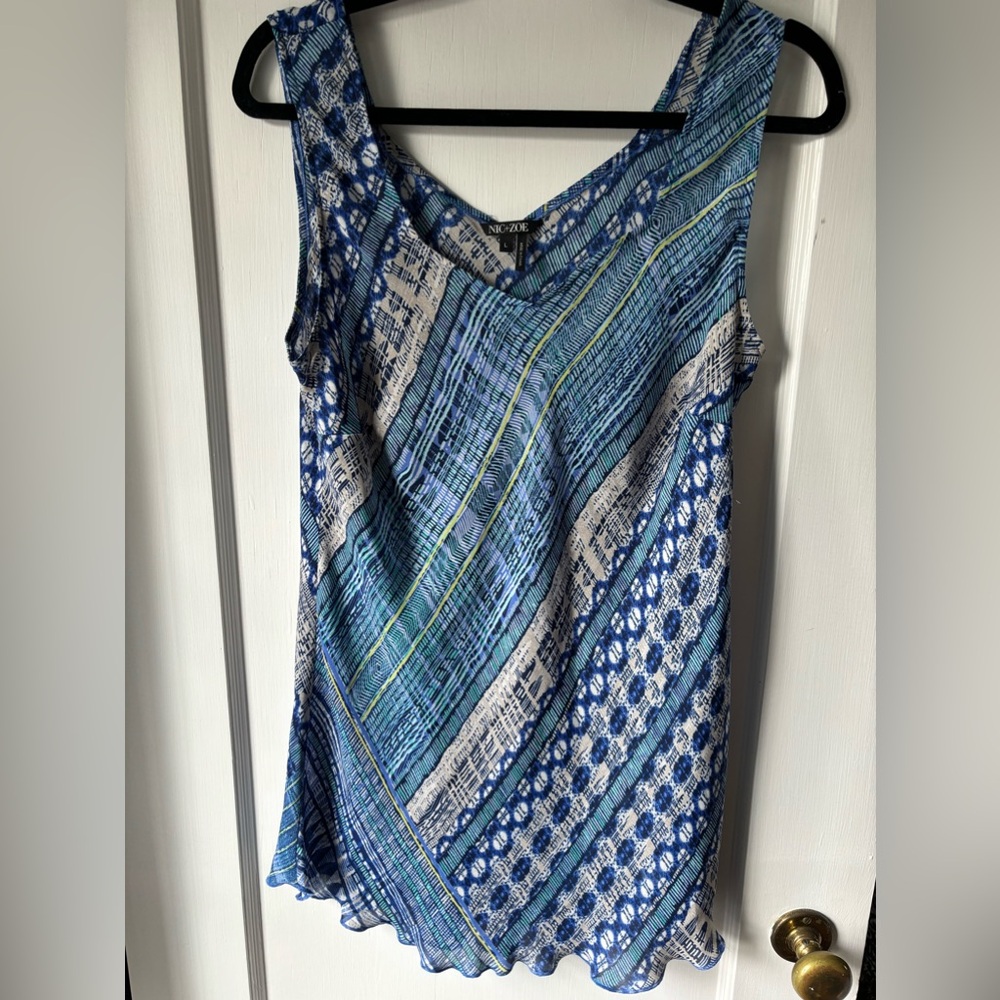 NIC+ZOE Colorful Print Tank Top size L